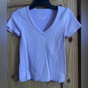 No Boundaries Lavender Ribbed Top